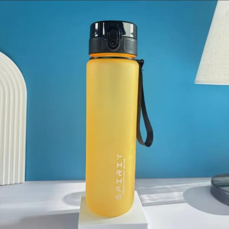 1000ML BPA-Free Matte Water Bottle with Leak-Proof Pop-Up Lid & Carry Strap - Portable for Outdoor, Sports, Hiking
