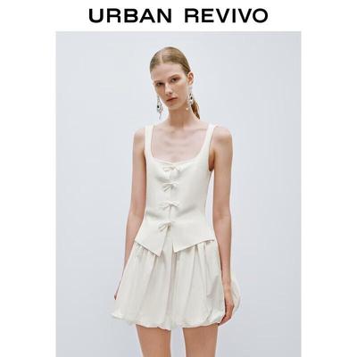 UR 2025 Summer Bow-Detail Sleeveless Knit Dress