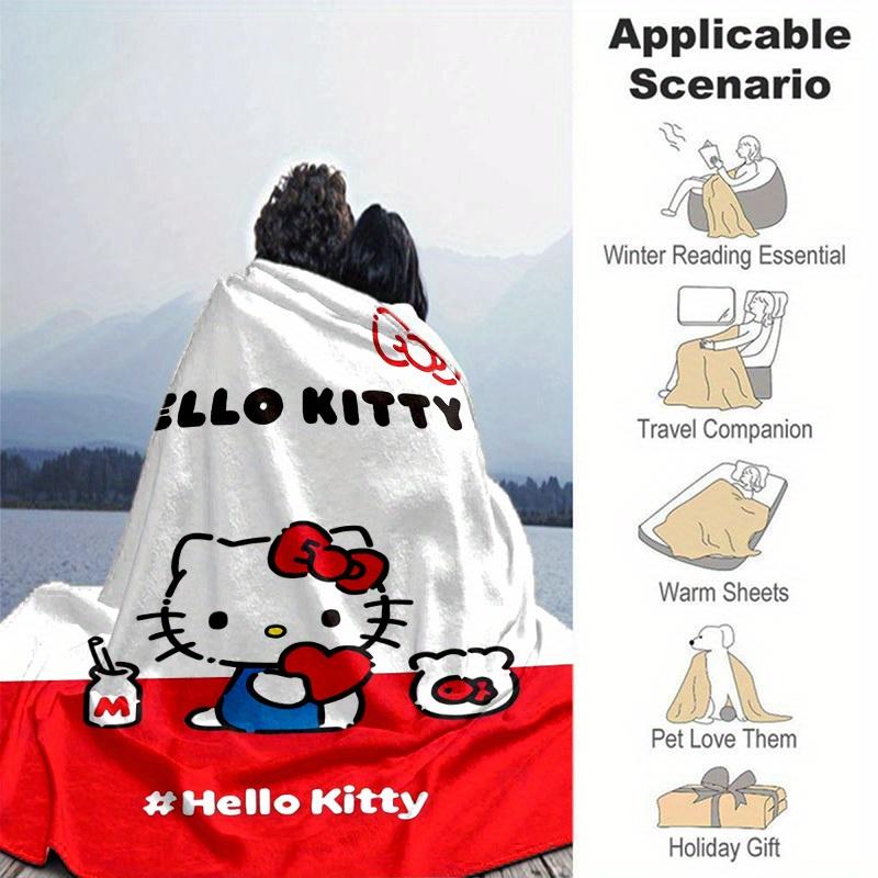 1pc. Hello Kitty Cute Cartoon Blanket - Perfect for Home, Office, Outdoor Use, Gift Idea, Suitable for Al