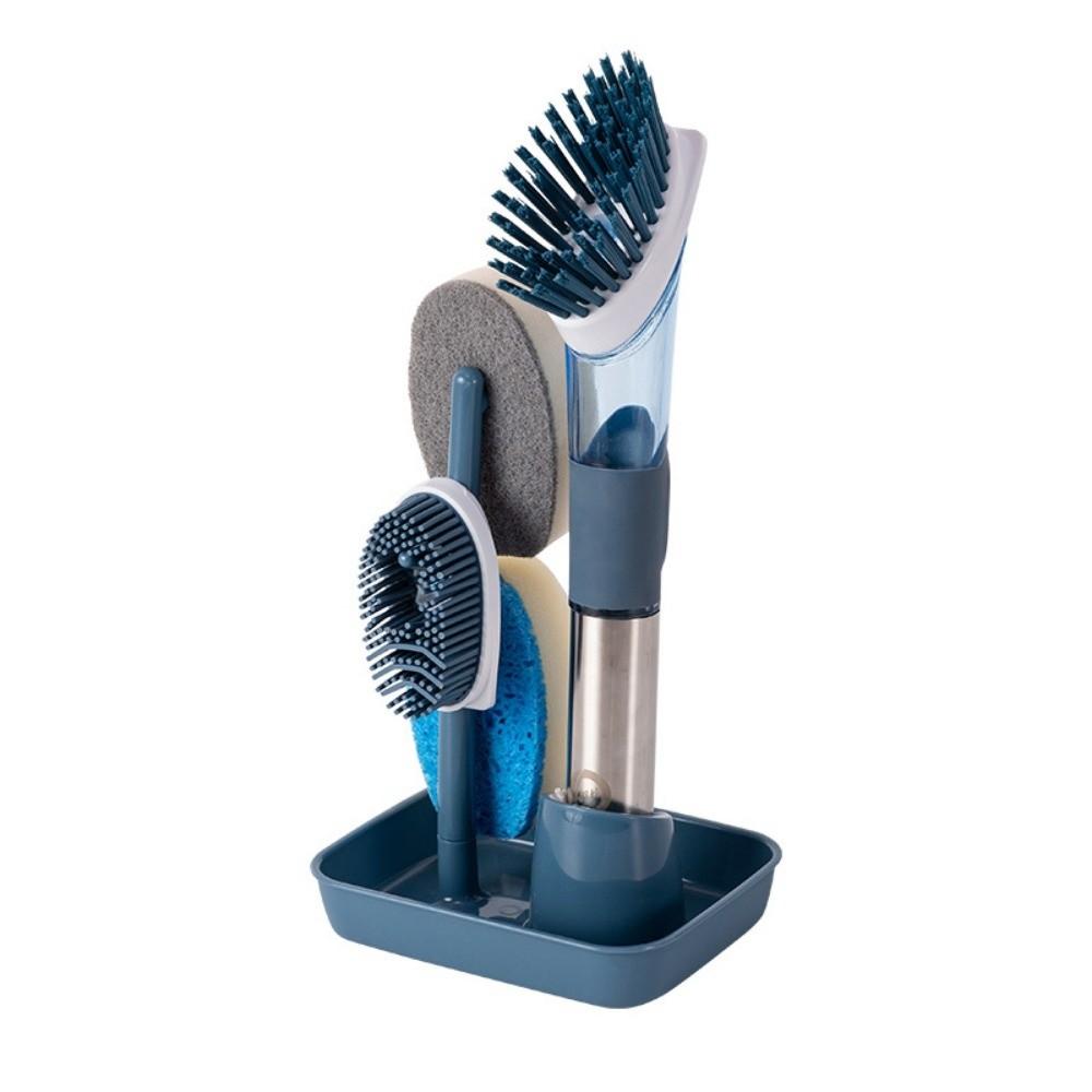 3 in 1 Dishwashing Brush Liquid Dispenser Dish Cleaning Brush Kitchen Cleaning Brush  Sink Cleaning