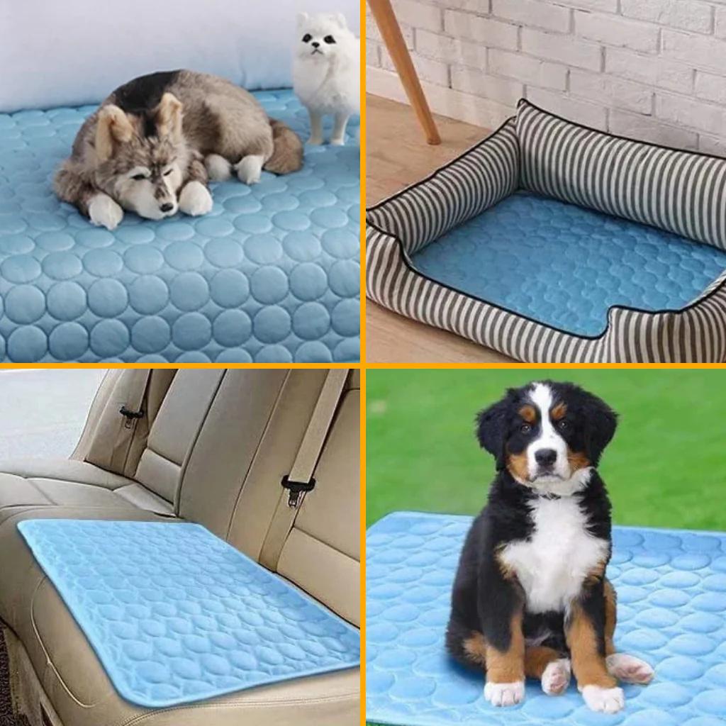Pet Cooling Mat Dog Cat Sleeping Pad Cool Ice Silk Moisture-proof Mattress Cushion Summer Small Animal Cold Bed 5 Sizes