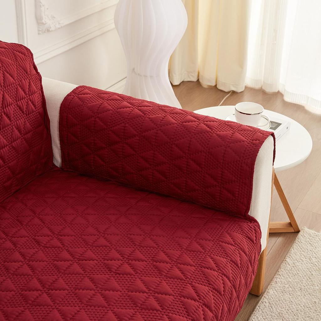 Wendbarer Sofabezug, wasserdicht, Schonbezug für Zweisitzer, Sessel, Sofas – Polyester, haustierfreundlich, Couchschutz im klassischen Stil mit Sechseckmuster