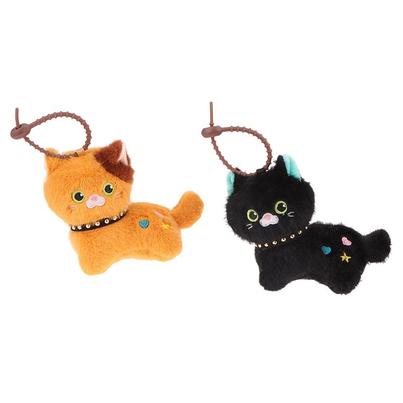 Cute Cat Plush Toy Keychain Cartoon Kitten Soft Stuffed Doll Pendant Car Key Ring Backpack Bag Decor Kid Gift