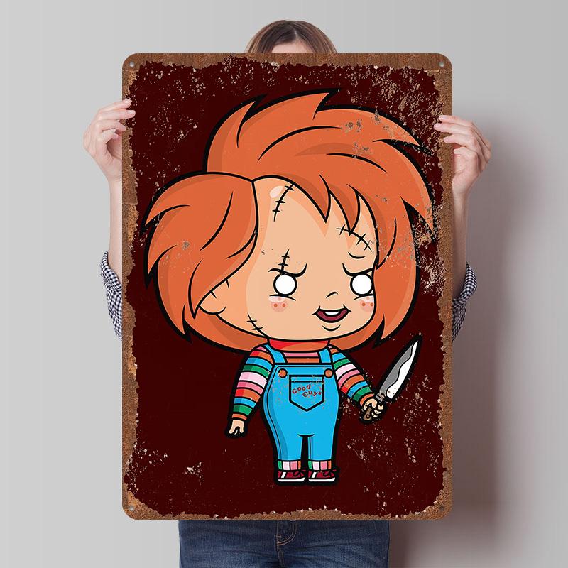 Child's Play Print Tinplate Posters Custom Wall Art Vintage Metal Tin Signs Retro Tin Plaque for Bathroom Decor Home Decorations