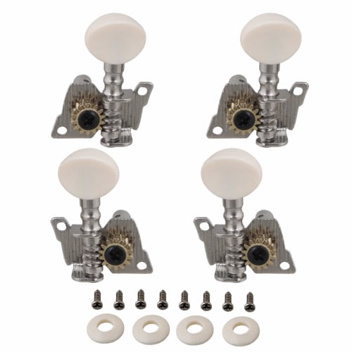 MoyinMusic BQLZR 2R2L Tuning Pegs Machine Heads for Ukulele 4-String Guitar with Ivory Buttons