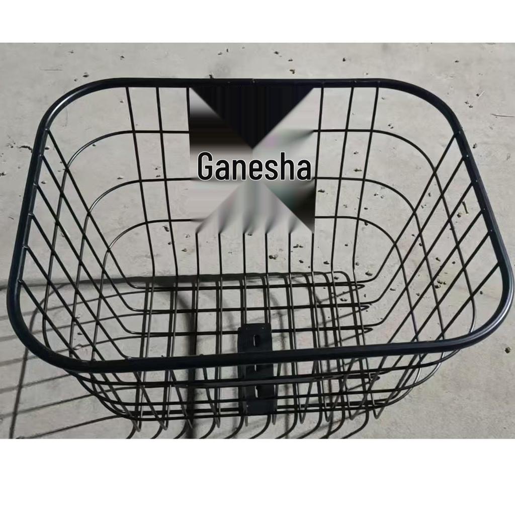 Silver Imitation Stainless Steel Thick Rim Bicycle Basket with Wire Design