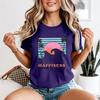 Happiness Comes In Waves Beach Lifestyle Womens 100% Cotton T-shirt Mens Tees Top Ocean Retro Design