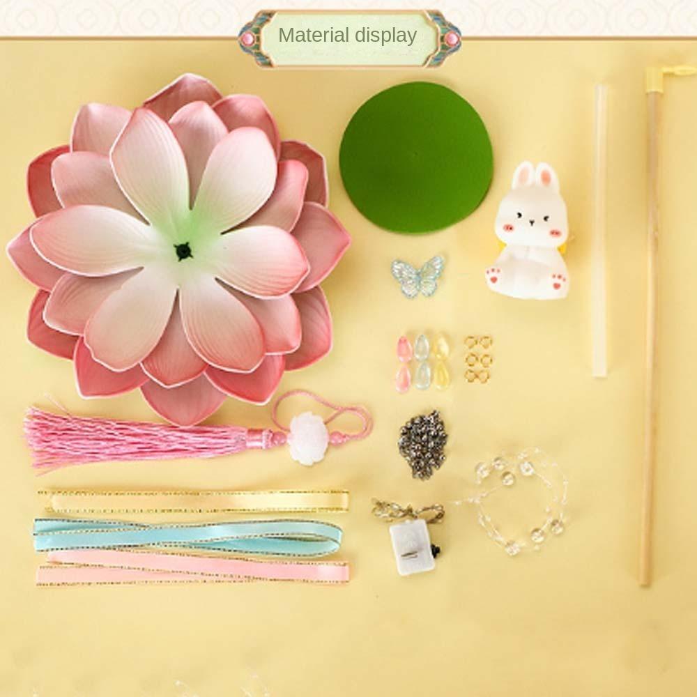 DIY Lotusblumen-Laternen Leuchtende Handgefertigte Kaninchen-Lotus-Laterne Handgehaltene Laterne Leuchtende Mittherbstfest-Laterne