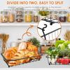 2-Tier Fruit Basket Detachable Metal Countertop Fruit Vegetable Basket with Wooden Handles for Bread Snack Veggies Storage NEW