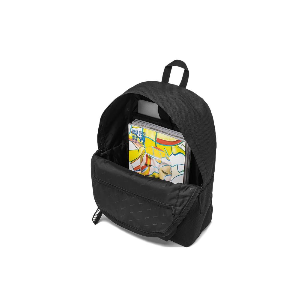 Li Ning Sports Lifestyle Series CF Retro Series Casual Large Capacity Student Polyester Sports Backpack Unisex Backpack Black ABST161-1