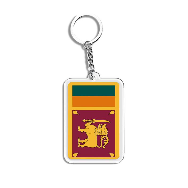 Acrylic Keychain Country Flags Collection United States Spain Russia France For Car Key Bag Gift Souvenir