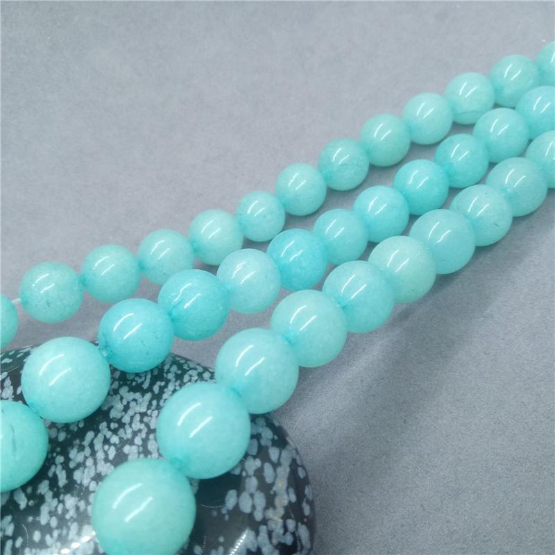 Natural Stone Gemstone Blue Chalcedony Loose Beads for Bracelet Necklace Jewelry Accessories
