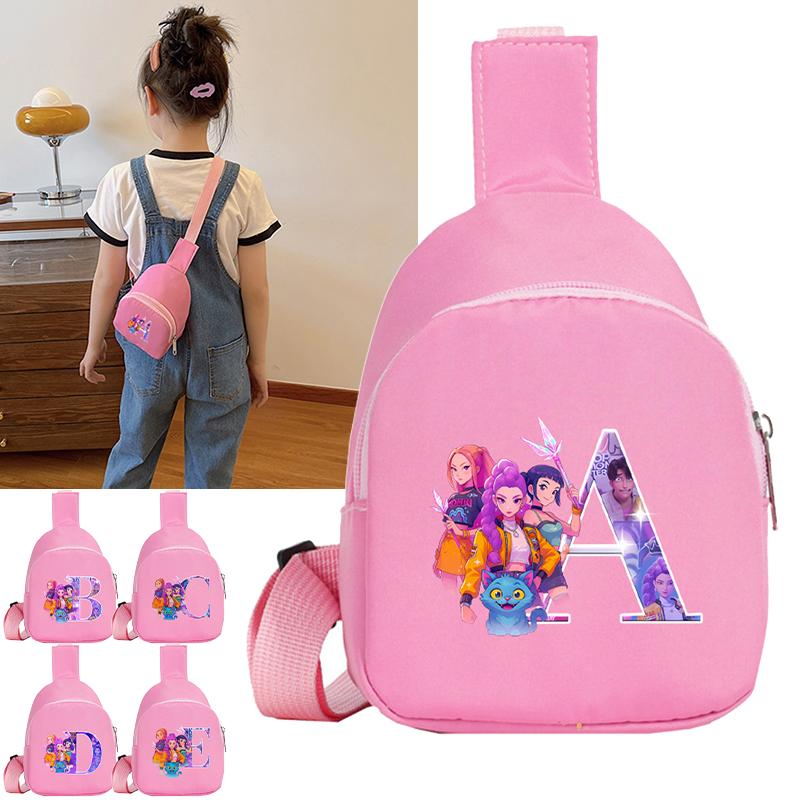 Anime Tegneserie 26 Engelsk Bogstav K-Pop Dæmonjægere Kawaii Brysttaske til Dreng Pige Skuldertaske Studerende Bærbar Crossbody Pung Barn Julegave