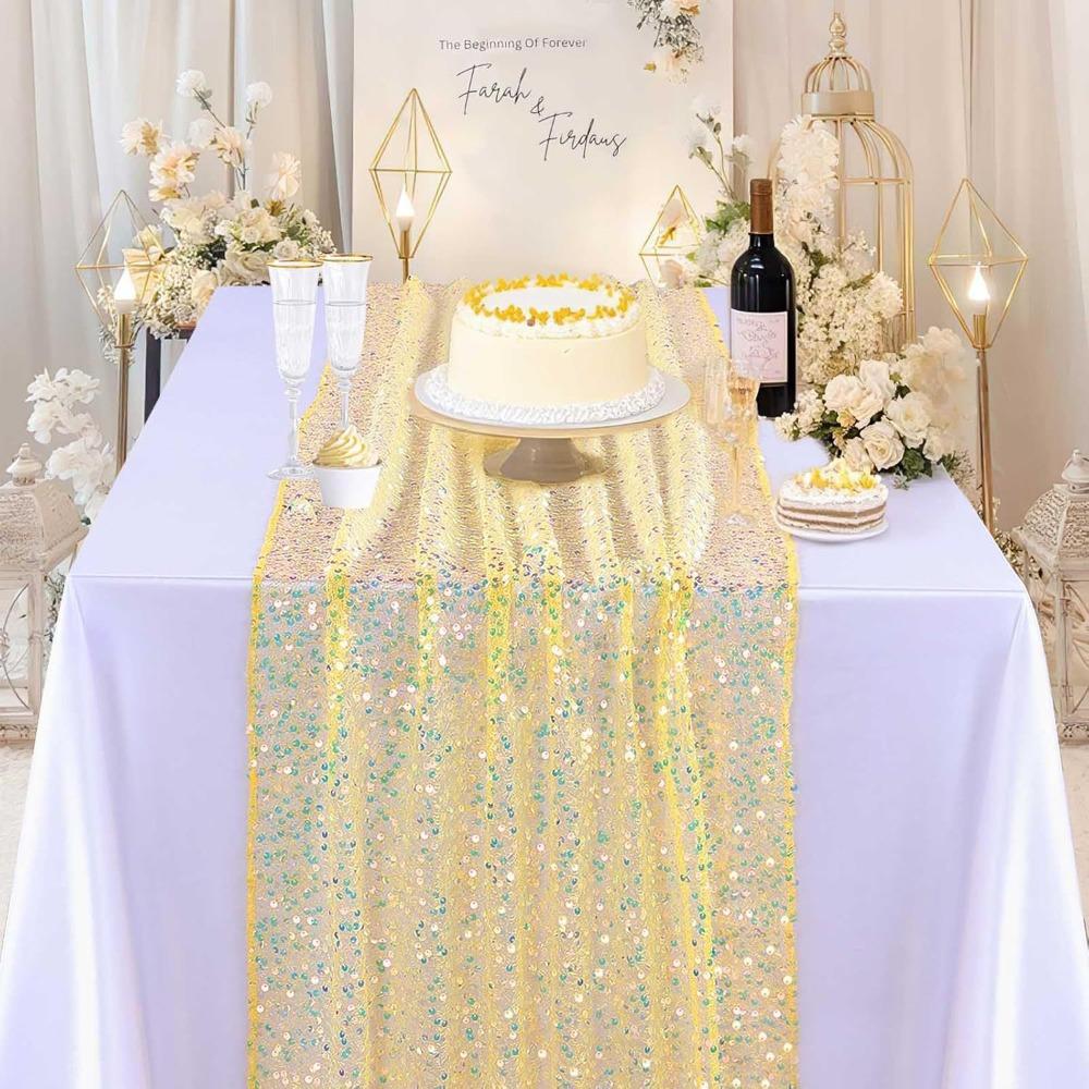 Sparkling Surface Sequin Table Runner Decorative Table Runner Party Tablecloth Mermaid Party