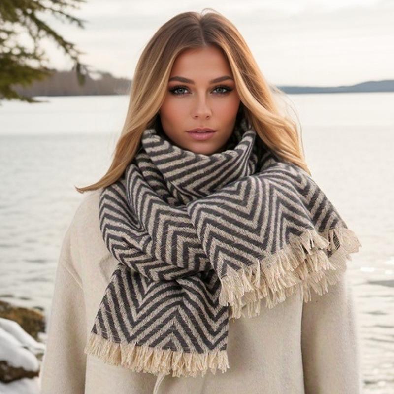 Fashion Winter Warm Plaid Print Travel Hijab Scarf Women Thick Cashmere Blanket Shawl Wraps Brand Pashmina Poncho Bufada