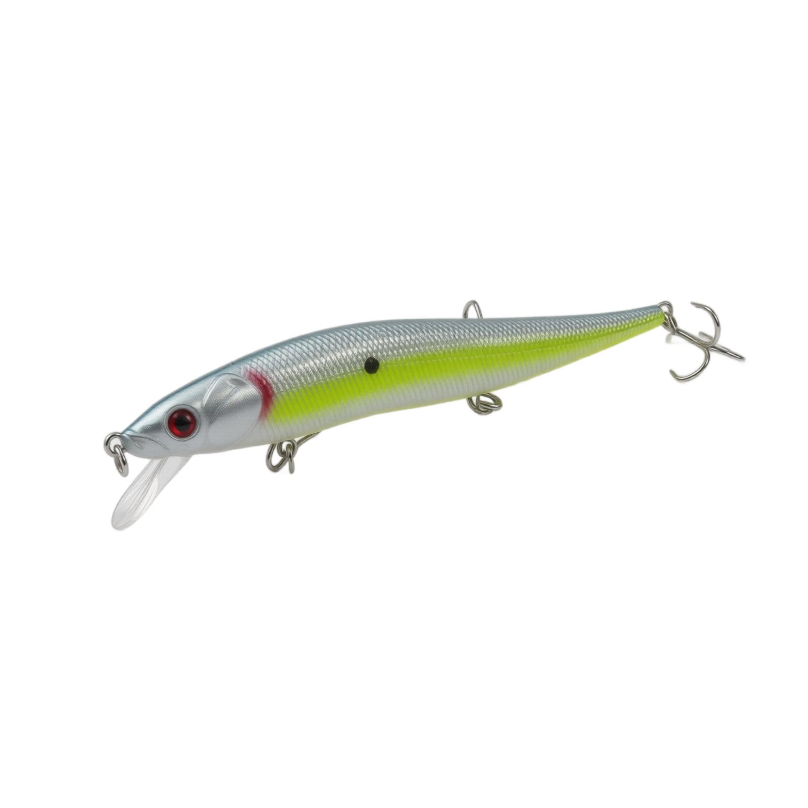 

Floating Minnow Fishing Lure 11 5CM 14G Hard Plastic Bait Artificial Lifelike Fish Shape Lure with Treble Hooks for Freshwater Saltwater Fishing one size