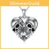 Silver Geometric Skull Pendant Necklace  Alloy Material Fashion Decoration Gift