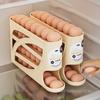4-lagiger automatischer Eierhalter mit Rollen, Kühlschrank-Eieraufbewahrungsbox, Behälter, Küchenkühlschrank, Eierspender, Kühlschrank-Organizer
