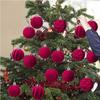 Velvet Christmas Ball Ornaments 25Pcs Christmas Ornaments Flocked Christmas Balls Christmas Baubles Decorative Ornament For