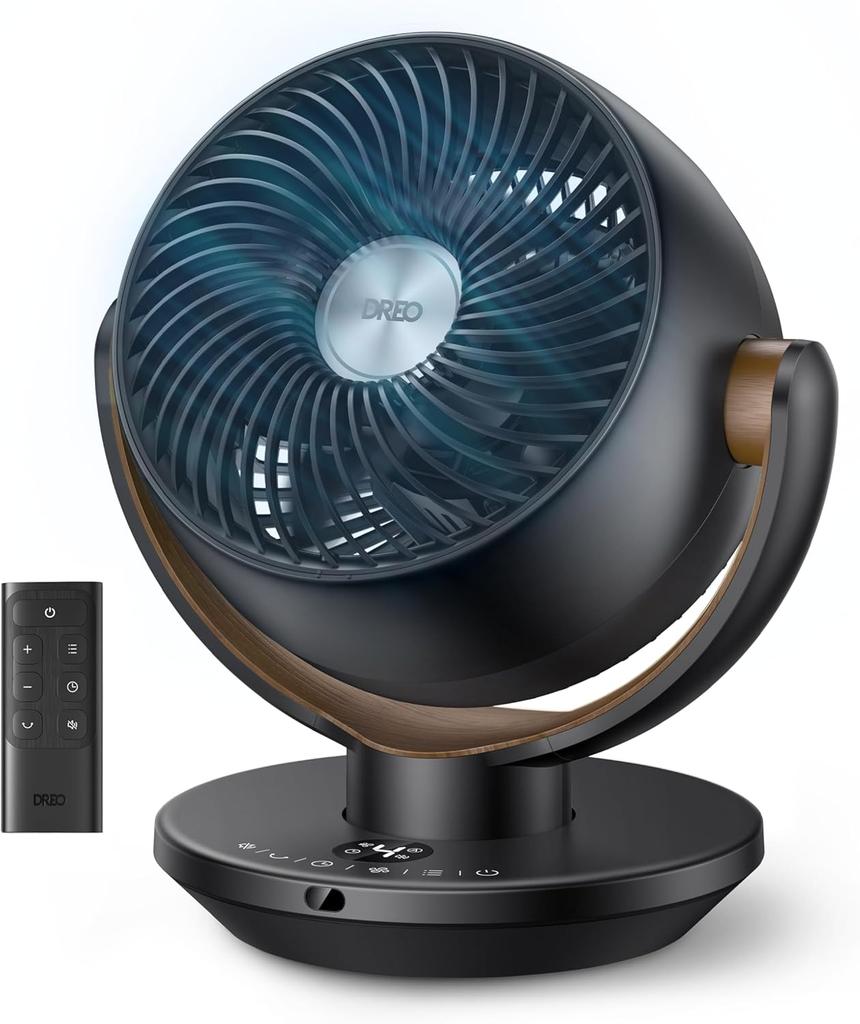 Fan for Bedroom, Desk Air Circulator Fan with Remote, 11 Inch Table Fans for Whole Room, 65ft Powerful Airflow, 120° Vertical Ma