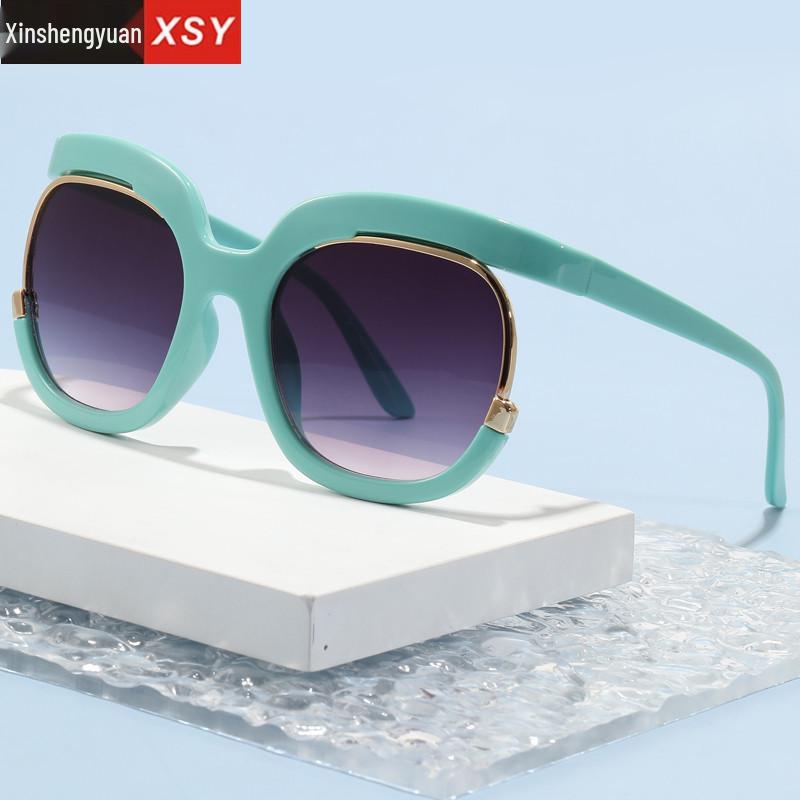Personalized Color-Blocking Women's Fashion Sunglasses with UV Protection