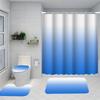 1/4 Gradient Geometry Shower Curtains, Toilet Seat Decoration, Shower Curtain with Carpet and Toilet Lid, 12 70.8x70.8 Inch Hook