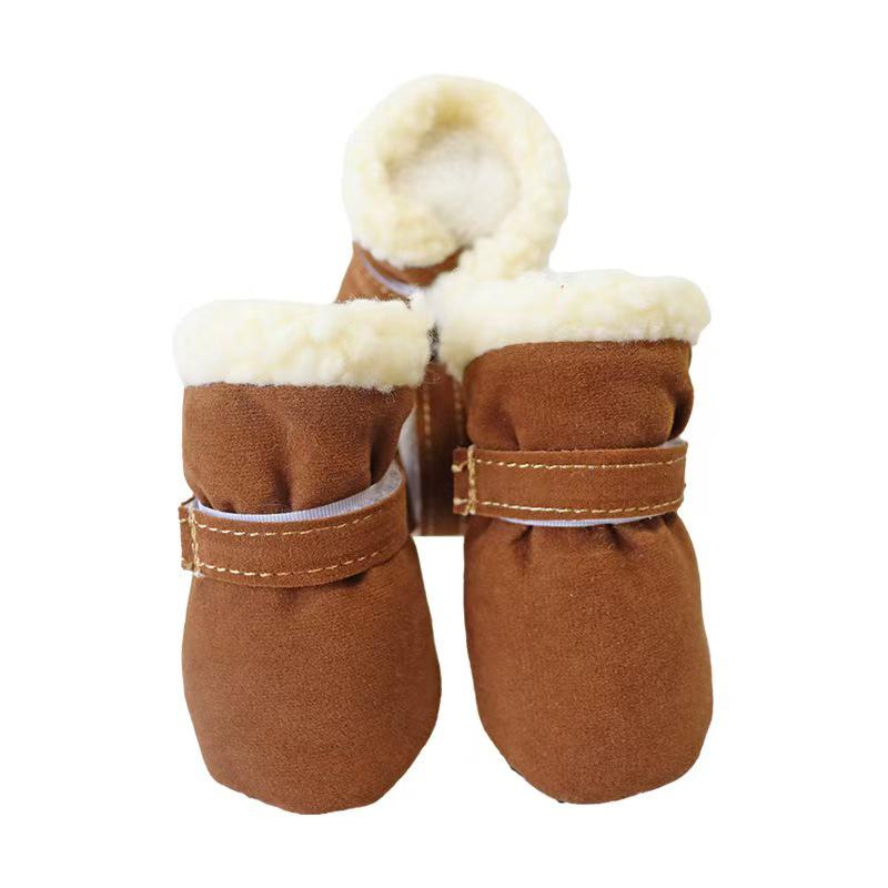 Velvet Snow Boots for Small Dogs: Soft Sole Pet Shoes for Teddy, Pomeranian, Poodle, Bichon Frise