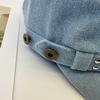 Washed Denim Rivet Denim Beret Cloth Equestrian Hat Personality Denim Octagonal Hat  Ladies