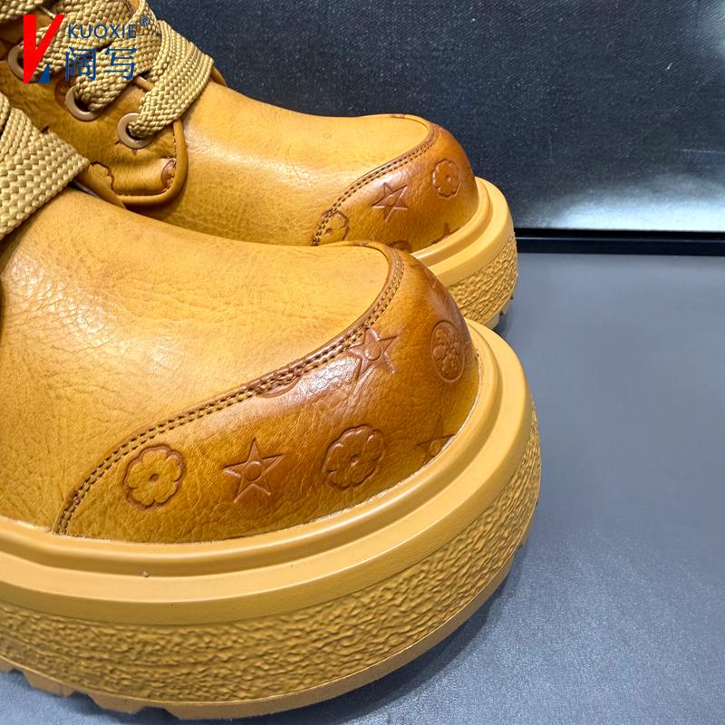 Men's Shoes Spring New Martin Short Boots Platform Mid-top Casual Men's Shoes