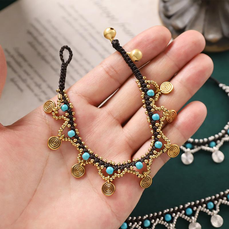 Bohemian ethnic style beaded woven bracelet, vintage bracelet, Chinese style bracelet for women