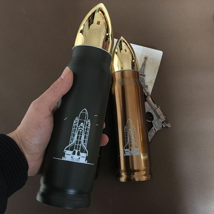 Bullet head stainless steel insulated cup shell vacuum water cup business gift cup water bottle