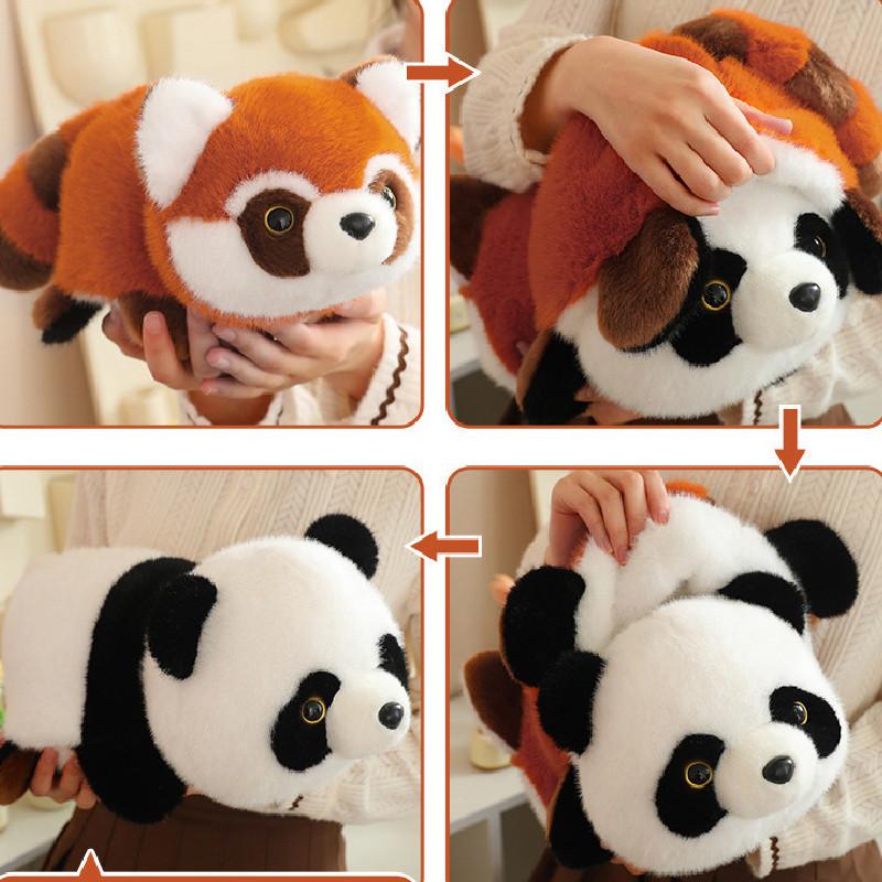 Adorable Transforming Plush Panda To Red Panda Stuffed Animal Perfect Gift For Couples