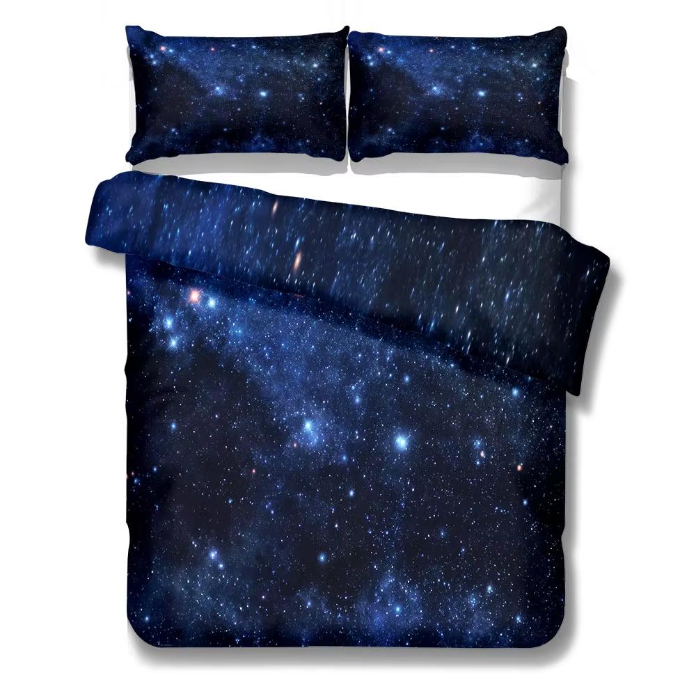 Cosmic Galaxy Duvet Cover Set Queen King Size Milky Way Stars Galaxy Art Home Decor Family Bedding 3 Pcs With 2 Pillowcases