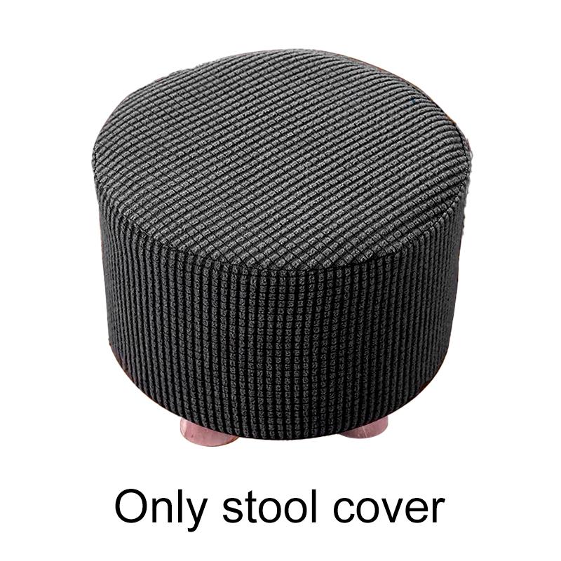 1Pc Round Seat Cover Elastic Protector Soft Pouffe Stool Removable Flannel Stool Cover Footstool