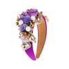 Pearl Embroidered Flowers Pearl Headbands Embroidery Trendy Rhinestones Hairband  Women