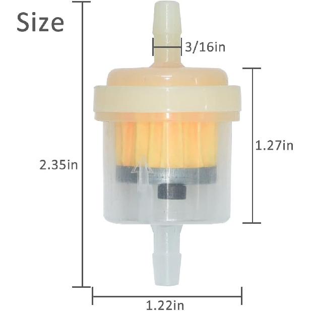 Universal Gas Inline Fuel Filters with Magnet for Motorcycle ATV Quad Go Karts Accessories 3/16 Inch (Pack of 10)