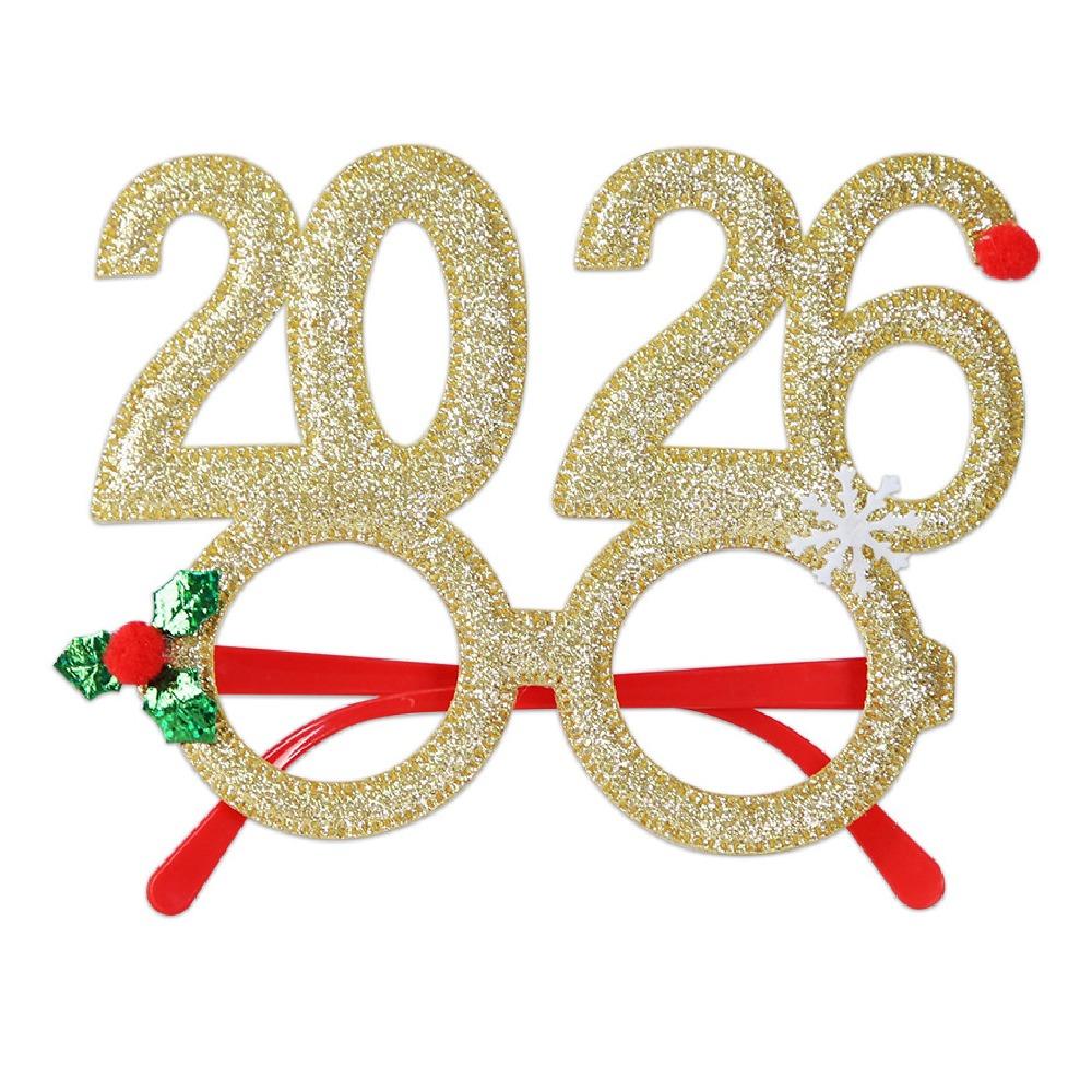 Cute 2026 Happy New Year Headband Sequin New Year Decorative Glasses  New Year Dress Up