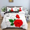 Woman Face Lines Sketch King Queen Duvet Cover Female Portrait Rose Bedding Set Simple Strokes Flower Polyester Comforter Cover