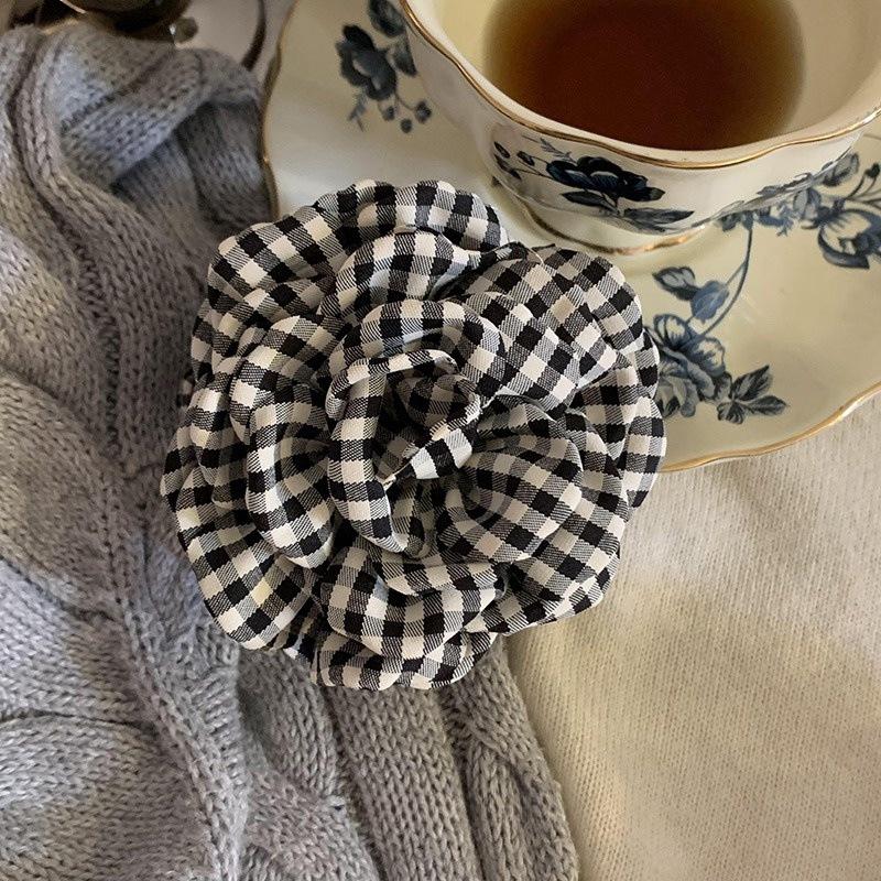 

Premium sense thousand bird grid flower hairpin full back of head temperament grab clip simple versatile shark clip hair accessories