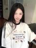 American retro three-bar gray short-sleeved t-shirt women's summer loose and lazy Guochao high street pure cotton half-sleeved top