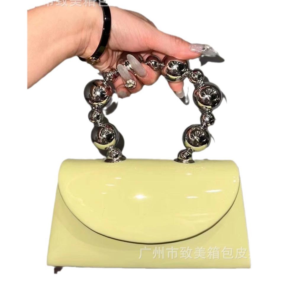 French Shiny Diamond Women'S Handbag Steel Ball Wrist Fresh Macaron Small Square Bag Girl Street