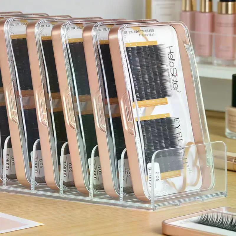 Eyelash Extension Supplies Organizer False Eyelashes Storage Box Lash Accessories Case Display Stand Makeup Powder Blusher Rack