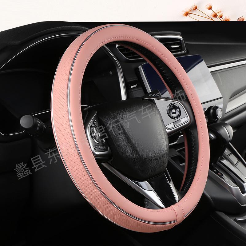 

Универсальный кожаный чехол на руль — стильный автомобильный аксессуар на все времена года 38 cm