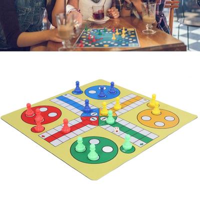 Interactive Toy Ludo Chess Set Folding Roll Up Chessboard Toy Party Game Flying Chess  Kids Adults