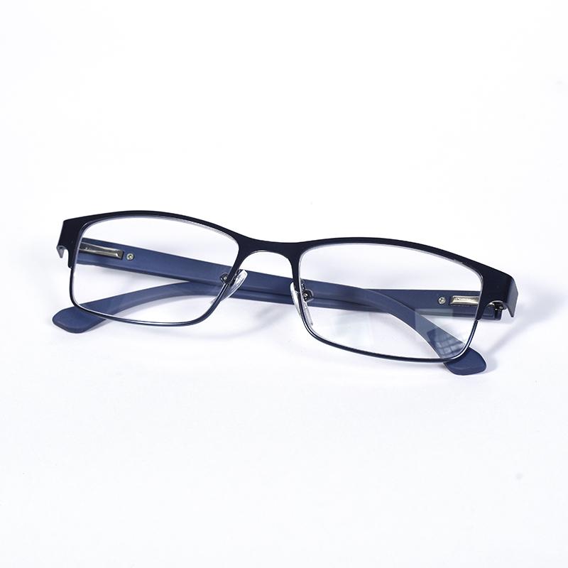 New Anti Blue Light Blocking Reading Glasses Men Metal Frame Business Prescription Computer Reader +100+200+300