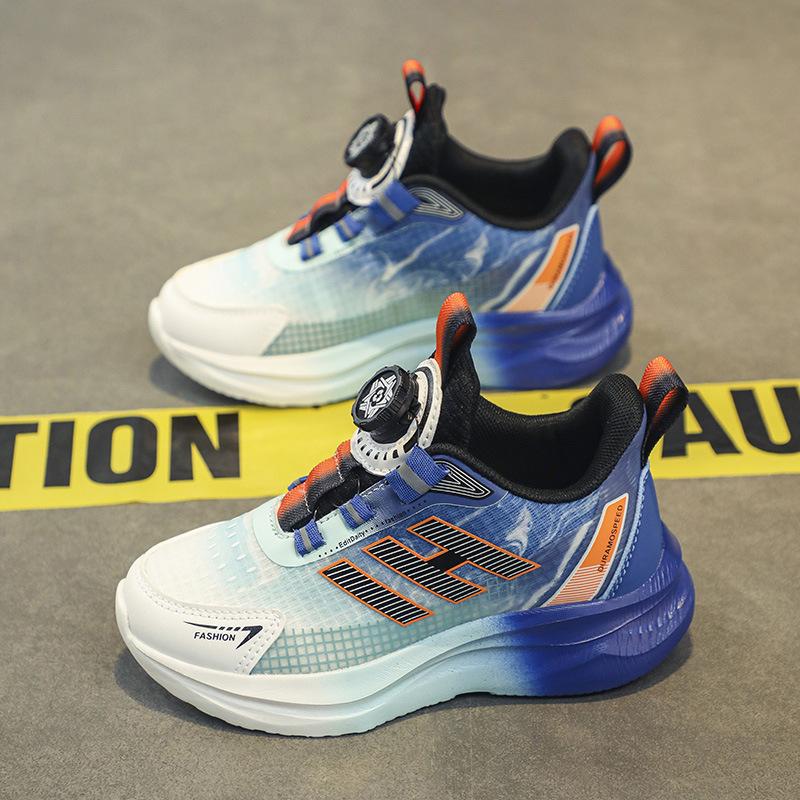 Fujian Classmates Boys Breathable Sneakers Girls Running Shoes Children's Claw Buckle Middle and Older Children's Net Shoes Entity