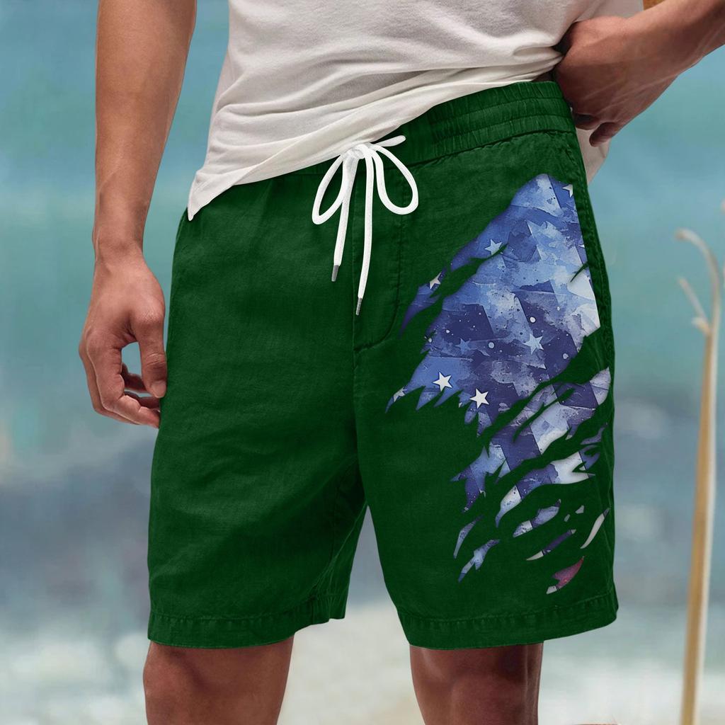 Męskie letnie, duże, swobodne, luźne spodnie sportowe, szorty plażowe