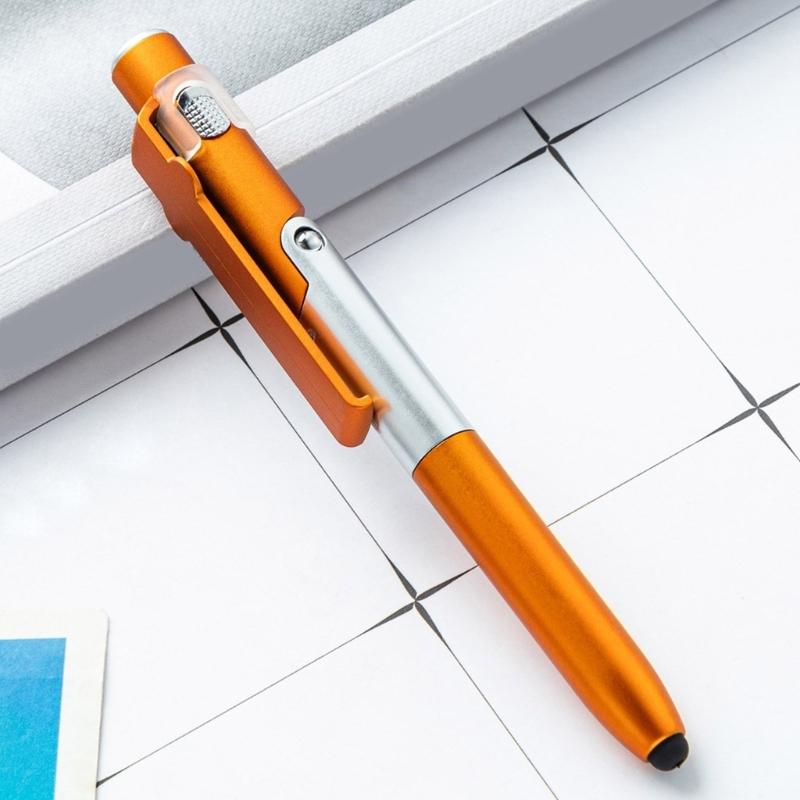 5 Stück Mehrzweck-Kugelschreiber mit Stylus, LED-Licht, faltbarem Handyhalter, Geschäftsgeschenk-Stift für Büropersonal