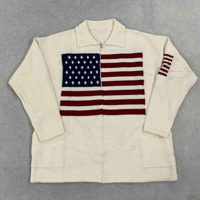 Autumn and winter street jacquard design sense cardigan zipper loose casual sweater
