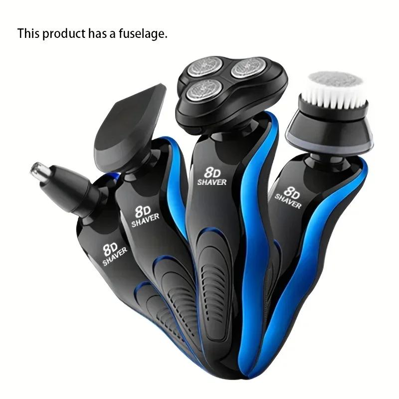 1PC Multi-Functional Men's Grooming Kit - 8D USB Rechargeable Electric Shaver for Face/Beard/Body Waterproof & Washable